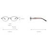 LIGOES Small Oval Glasses Frame Metal Glasses for Office Lady