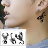 Nirbffo Black Temporary Tattoos Moon Stars Eyes Hexagram Geometry Wolf