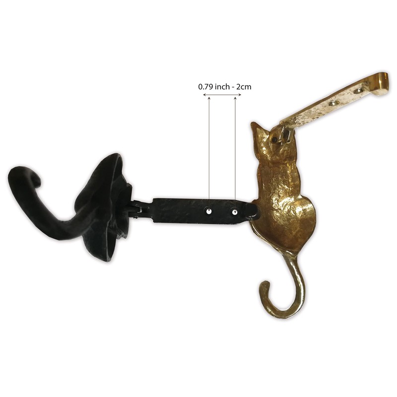 Anatolica Cat Door Knocker Solid Brass 6.11 inches (Polished Brass)