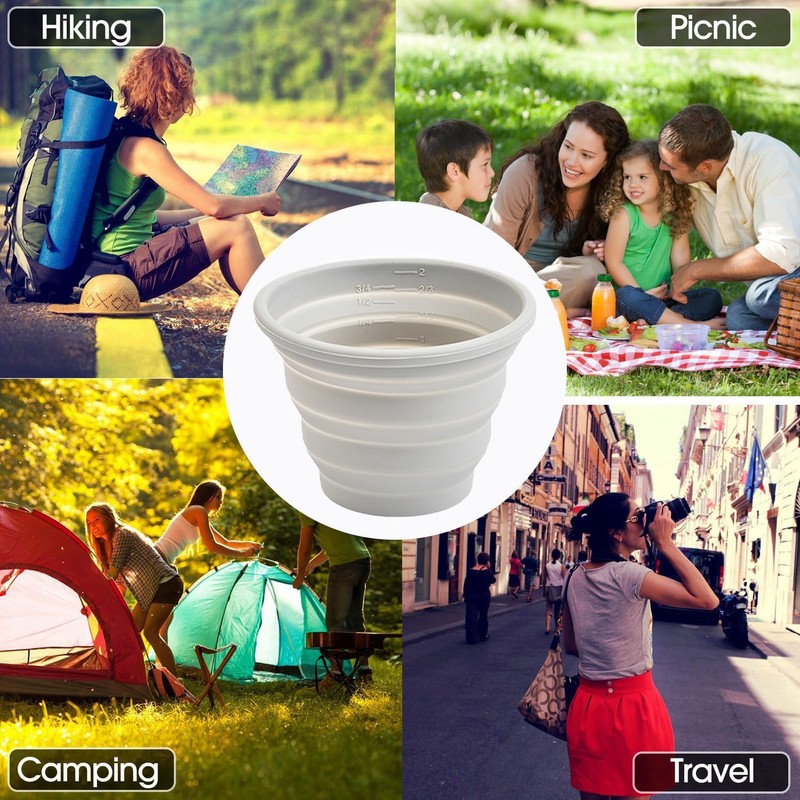 Carimee Silicone Collapsible Cups for Traveling, Reusable Folding Travel Cup,
