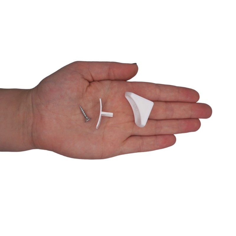 (Pack of 20) White Shelf Brackets 24 x 24 mm