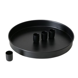 BOLTZE Margo Candlestick Round Black 25 cm (Pack of 1)