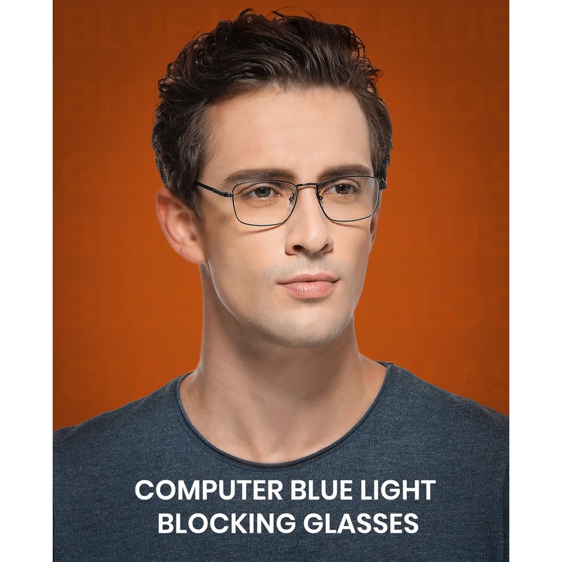 Cyxus 8752 Black Rim Glasses, Blue Light Reduction, UV Protection,