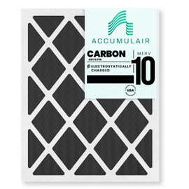 14x30x1 (13.5x29.5) Activated Charcoal Odor Eliminating Carbon Air Filters/Furnace Filters by Accumulair (4 Pack) (MERV 8)