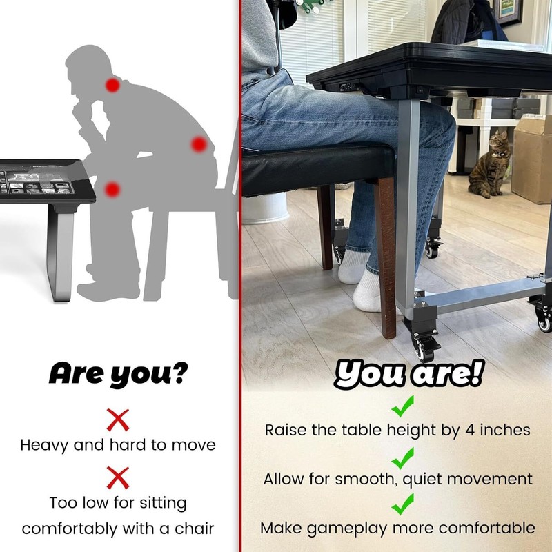 DNShorix Riser Casters for Arcade1UP Infinity Table,360° Swivel Casters for