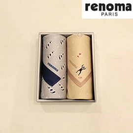 Renoma 대구백화점 레노마남녀2매 나염 손수건 세트(RA12번) Daegu Department Store Renoma Unisex 2-Piece Printed Handkerchief Set (Model RA12)