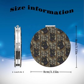 KWSAAHU Double-Sided Pocket Compact Mini Makeup Mirrors 1x, 2X Magnifying Mirror Portable Foldable Round Small Purse Mirror Suitable Daily Travel Party for Man Woman - Retro Black Cat