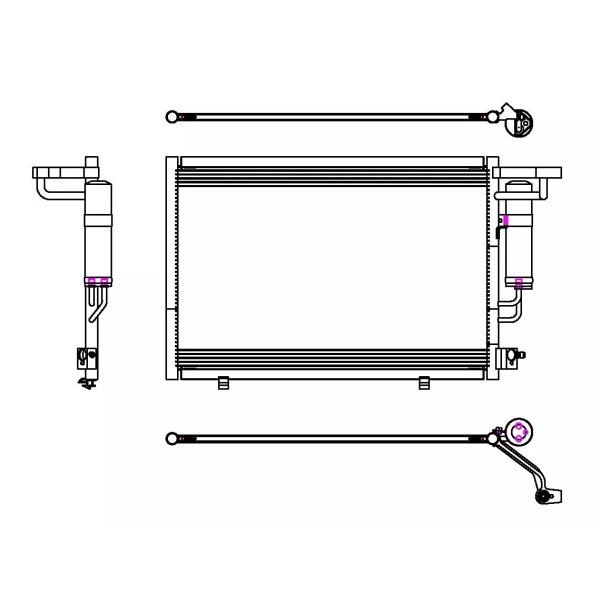 MAP Aluminum Front A/C Condenser Direct Fit