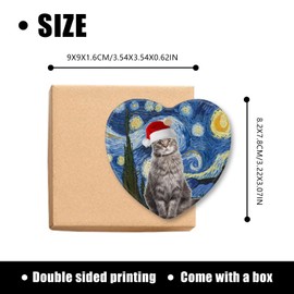 Christmas Ornament Heart-Shaped Keepsake Cat Christmas Ornaments Gifts for Cat Lovers Ornaments Gifts Christmas Pets Maine Coon Cat