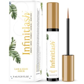 Suero para pestañas y cejas INFINITLASH con Biotina, Keratina, Vitamina E, Aceite de Ricino y Hueso de Mamey - Lash Oil Mascara Serum para pestañas estimula crecimiento 50% más contenido