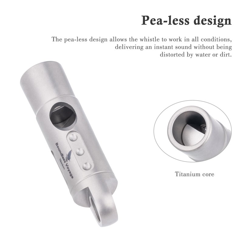 Boundless Voyage Titanium Whistle Emergency Survival Safety Whistles with Lanyard