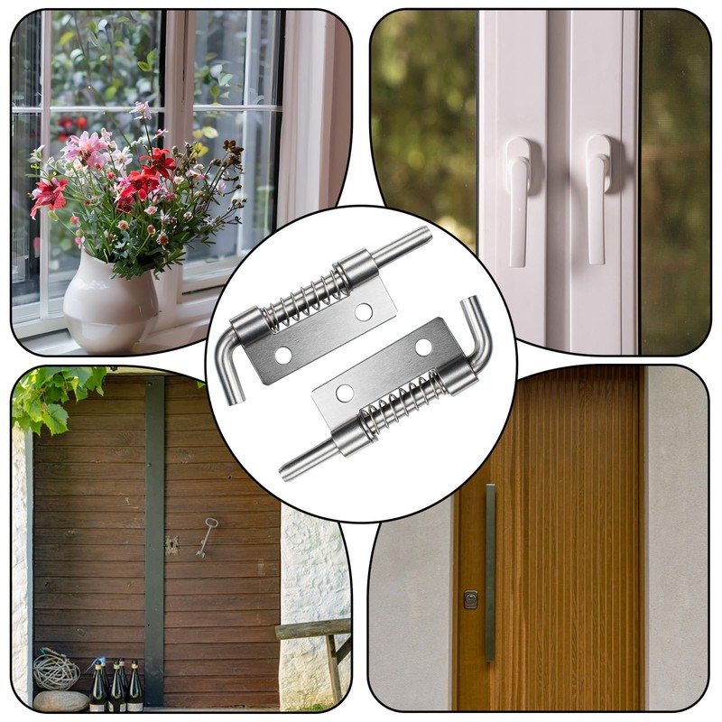 4 Pcs Stainless Steel Flat Pin Hinge Spring Latch, Heavy