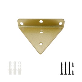 Geesatis 4 Pcs Wall Mounted Shelving Brackets Triangle Support Shelf Bracket Heavy Duty Hanging Bracket, with Mounting Screws, Gold