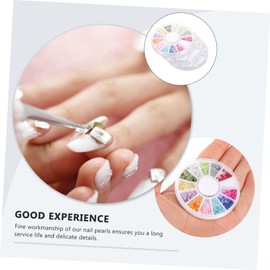 FOMIYES Half-round Pearl Plate Nail Charms Pearl Beads for Crafts Simulated Nail Charms Set