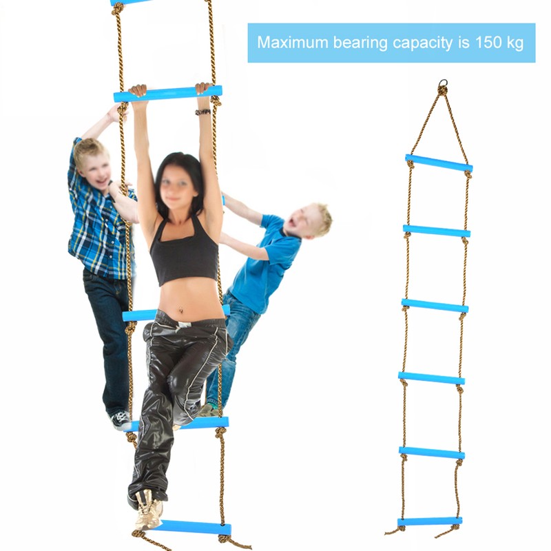 Outdoor Plastic SiX section Children Kids Rope Climbing Ladder Toy