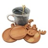 4PCS Bamboo Mosaic Coasters, Blank Base Trays for Crafts DIY