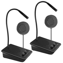 Daytech Window Speaker System 2 Way Intercom Communication Microphone Intercom Anti-Interference for Bank Restaurant Business Government Office Hospital with Volume Control (2 Pack)