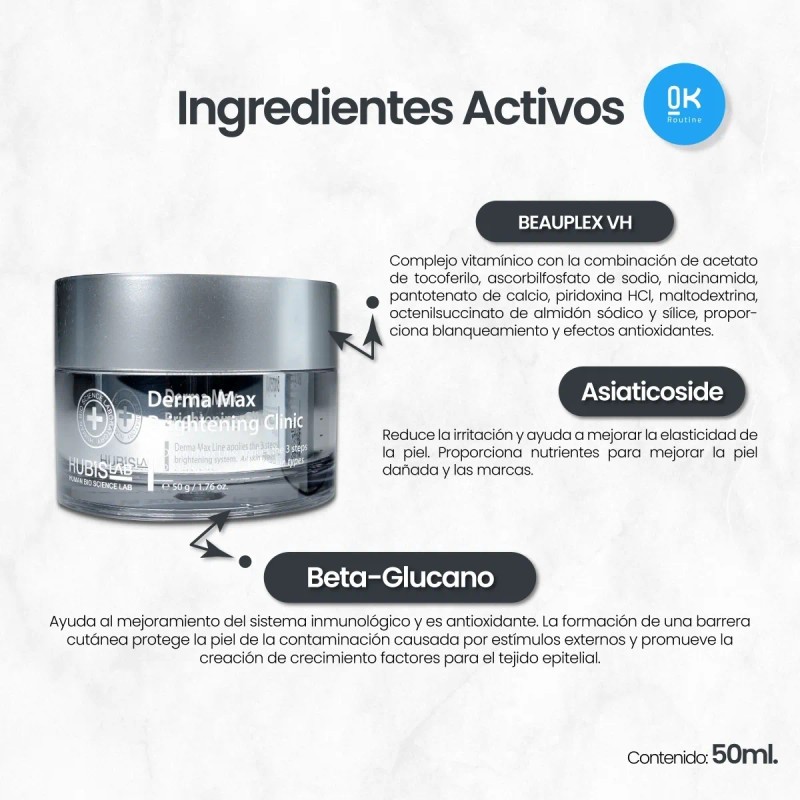 Aclarante Facial Clínico Hubislab Derma Max 50ml.