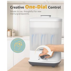 Bottle Sterilizer and Dryer, HAUTURE Baby Bottle Sterilizer | Esterilizador De Biberones, One-Dial Control Electric Steam Bottle Sanitizer for Baby Stuffs, Baby Bottles & Breast Pump Accessories