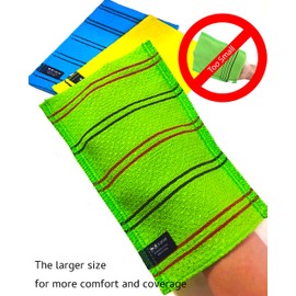 SongWol 3x LARGE Exfoliating Gloves (a Set of 3 DIFFERENT ABRASIVE LEVELS) Bath Wash Clothes Mitt