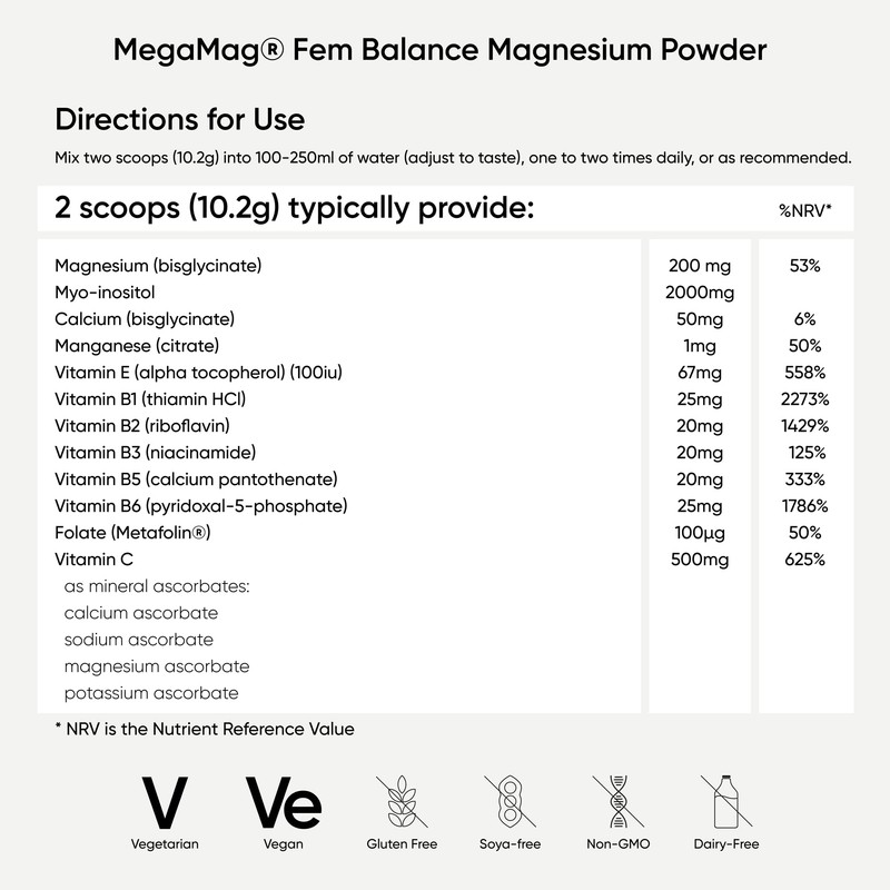 Nutri Advanced - MegaMag Fem Balance Magnesium Powder Orange -