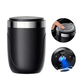 YOUNICE Portable Car Ashtray with Lid & LED, Removable Smokeless Ashtray for Cars Vans Outdoor Camping