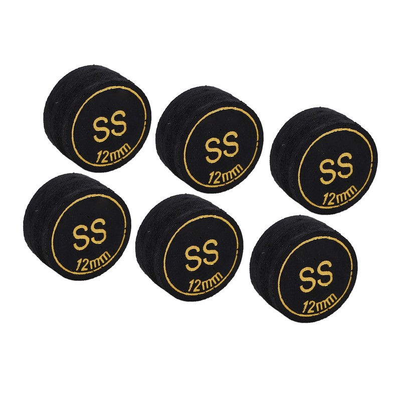 6pcs Pool Billiard Cue Tips 12mm Billiard Pool Cues Tips