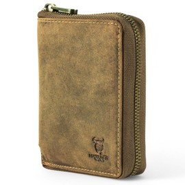 MATADOR Granada Genuine Leather Wallet with All-Round YKK Zip, Hunter Brown, Retro