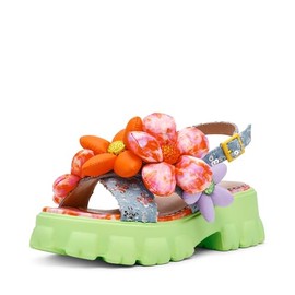 Betsey Johnson Women's Serphina Sandal, Green Multi, 8