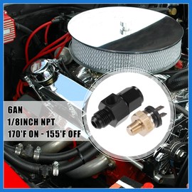 VekAuto 1 Set Auto Engine Temperature Cooling Fan Switch Fitting Adapter 6AN 170'F On-155'F Off Auto Accessories
