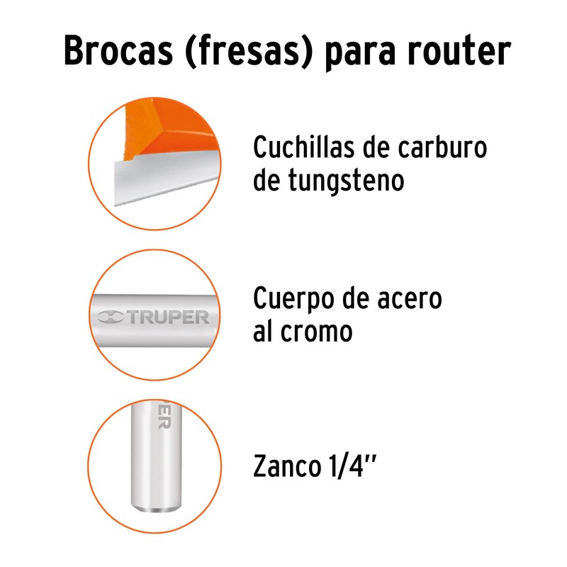 Truper BROU-MACH5/8X, Juego de machimbrador, 5/8", con balero