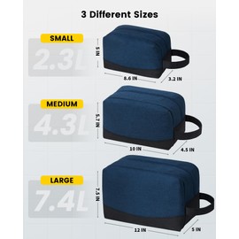 Vorspack Travel Toiletry Bag - Water Resistant Dopp Kit Travel Bag for Toiletries, Accessories - Navy Blue
