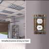 1 Gang Duplex Brown Wooden Barn Doors Receptacle Wall Plate