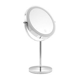 Lighted Makeup Mirror, 1x/10x HD Magnifier Dual Sided Mirror 360° Rotatable, 3 Colors Brightness Adjustable