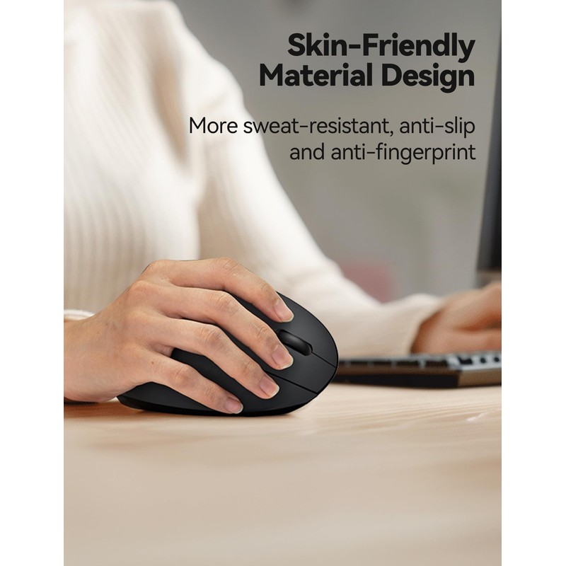 TechRise Ergonomic Mouse, 4800 DPI Wireless Vertical Mouse, 2.4G Optical