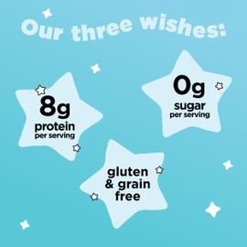 Three Wishes Grain-Free Protein Breakfast Cereal - 8g Protein and 3g Fiber - Healthy, Zero-Sugar Breakfast Cereal, Gluten Free, Vegan-Friendly, Non-GMO - Unsweetened, 6-Pack