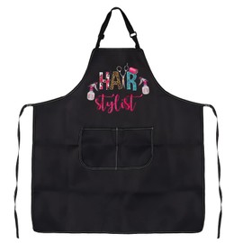 LEVLO HAIR Stylist Apron With Pockets Hairapist Apron Barber Apron Beauty Salon Apron Hair Stylist Gift Waterproof Apron (HAIR stylist APRON ku)