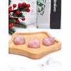 JSDDE Rose Quartz Crystal Sleeping Cat Figurine for Cat Lovers