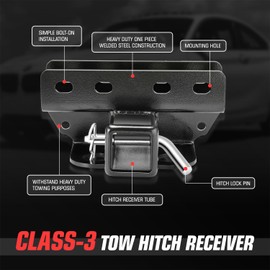 DNA MOTORING 2" Receiver Class III Mini Tow Hitches Compatible with Ford Bronco 2021-2025, TH-N-094