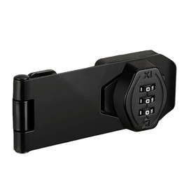 Heavy-Duty Password Door Lock Hinge for Cabinets, Warehouses, and Gates Hinge Black 2ea