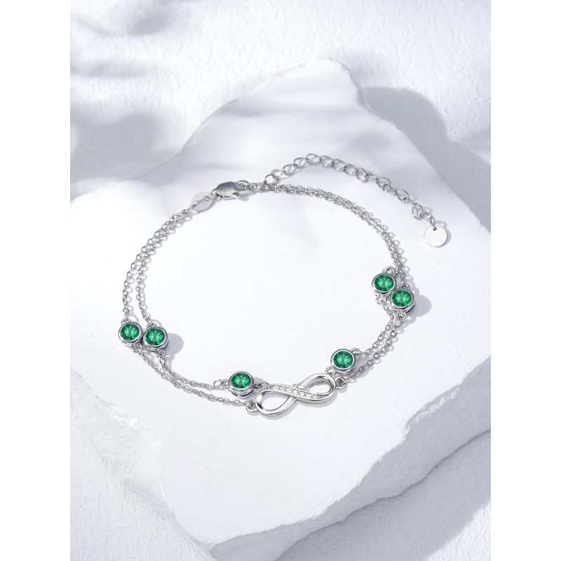 Infinity Anklet 925 Sterling Silver Hotwife Anklet May Birthstone Graduation