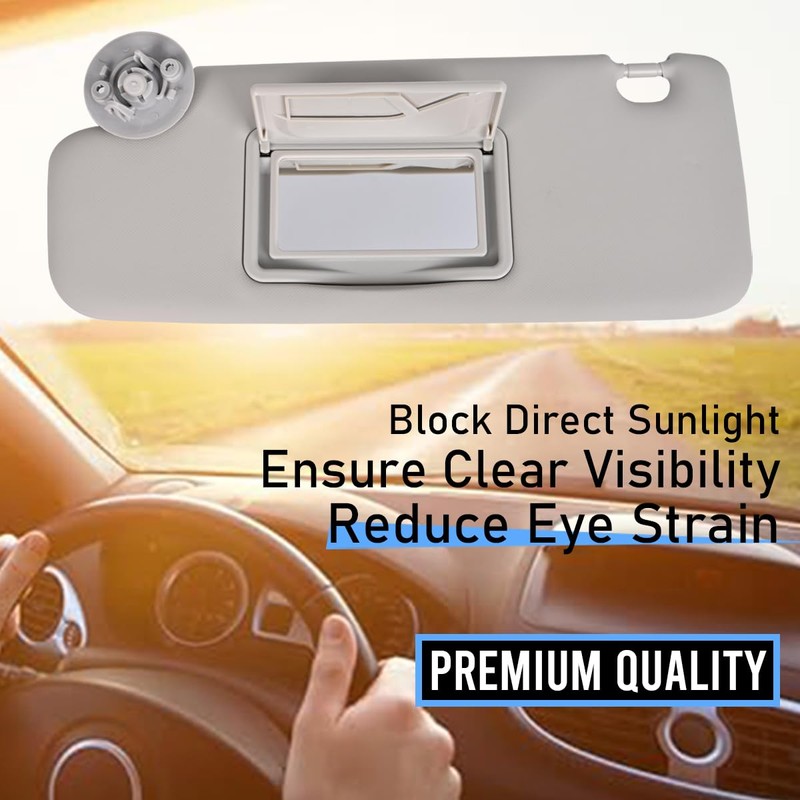 EKLN Sun Visor Left Driver Side LH with Mirror Compatible