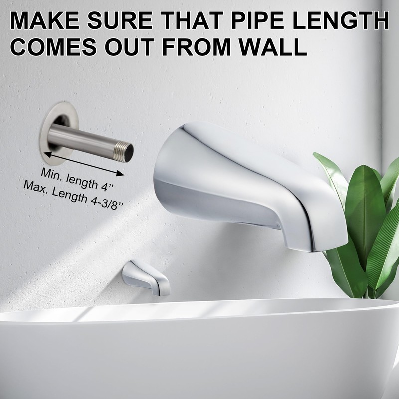 Dreyoo Universal Bath Tub Spout with Adapter, Fits 1/2"-3/4" IPS