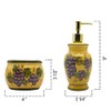 Tuscany Grape Collection Deluxe Hand-Painted Soap Dish and Lotion Dispenser