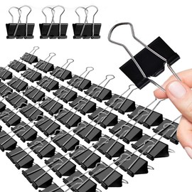 Large Binder Clips Width 1.6 Inch Capacity 0.66 Inch Black 72 pcs, Binder Clips 41mm for Teacher School Office and Business
