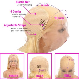 Jewhaut 613 13x6 Lace Front Wig Human Hair Body Wave Blonde Wig Human Hair 613 HD Transparent Lace Frontal Wigs Human Hair Pre Plucked Blonde Human Hair Wig 22 Inch