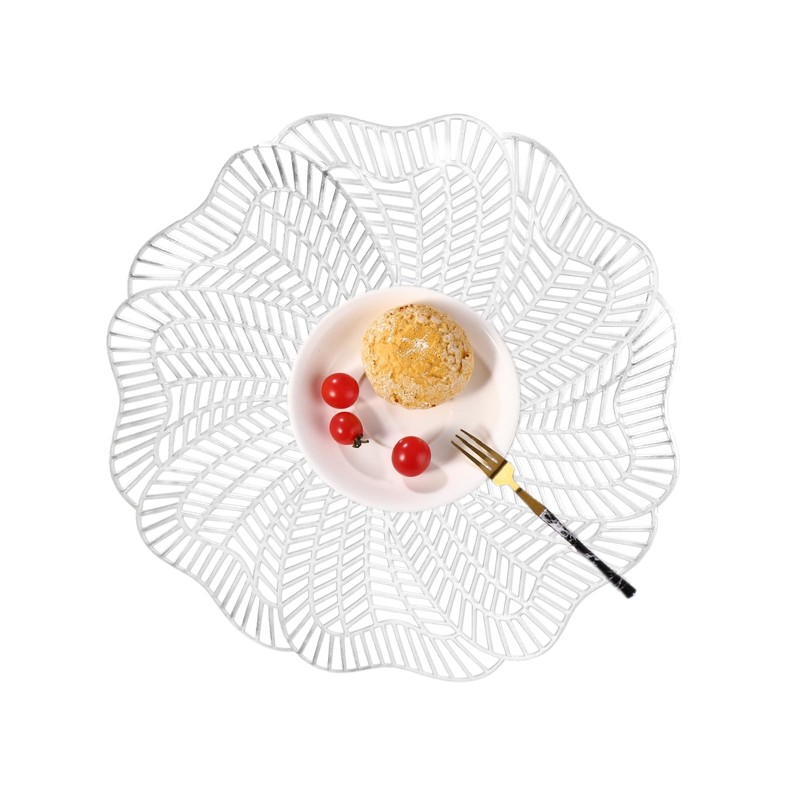 Fenyya Silver Round Placemat Set of 4 Modern Table Mats