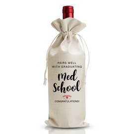 Med School Graduation Gift Wine Bag For RN BSN, Medical School Graduation Party Decor For Nurse Doctor Her Women Practitioner Pharmacist, Nurse Day Gift, Nurse Appreciation Gift or Thank You Gift