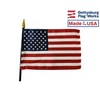 Set of 6 4x6 E-Gloss Afro-American Stick Flag w/U.S. Stick