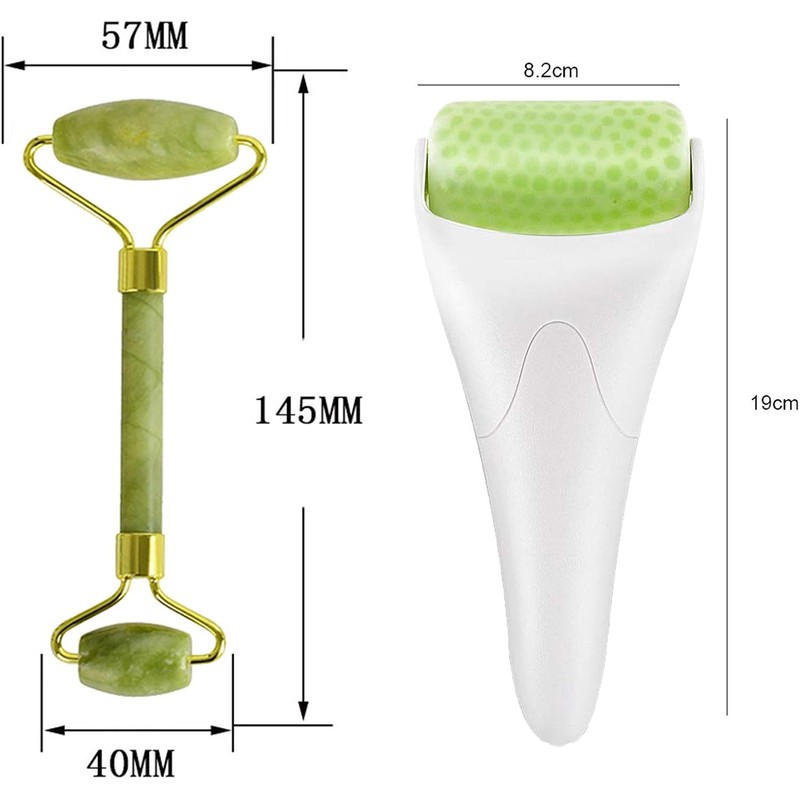 Set de Masaje Facial 5 en 1, Rodillo de Hielo,